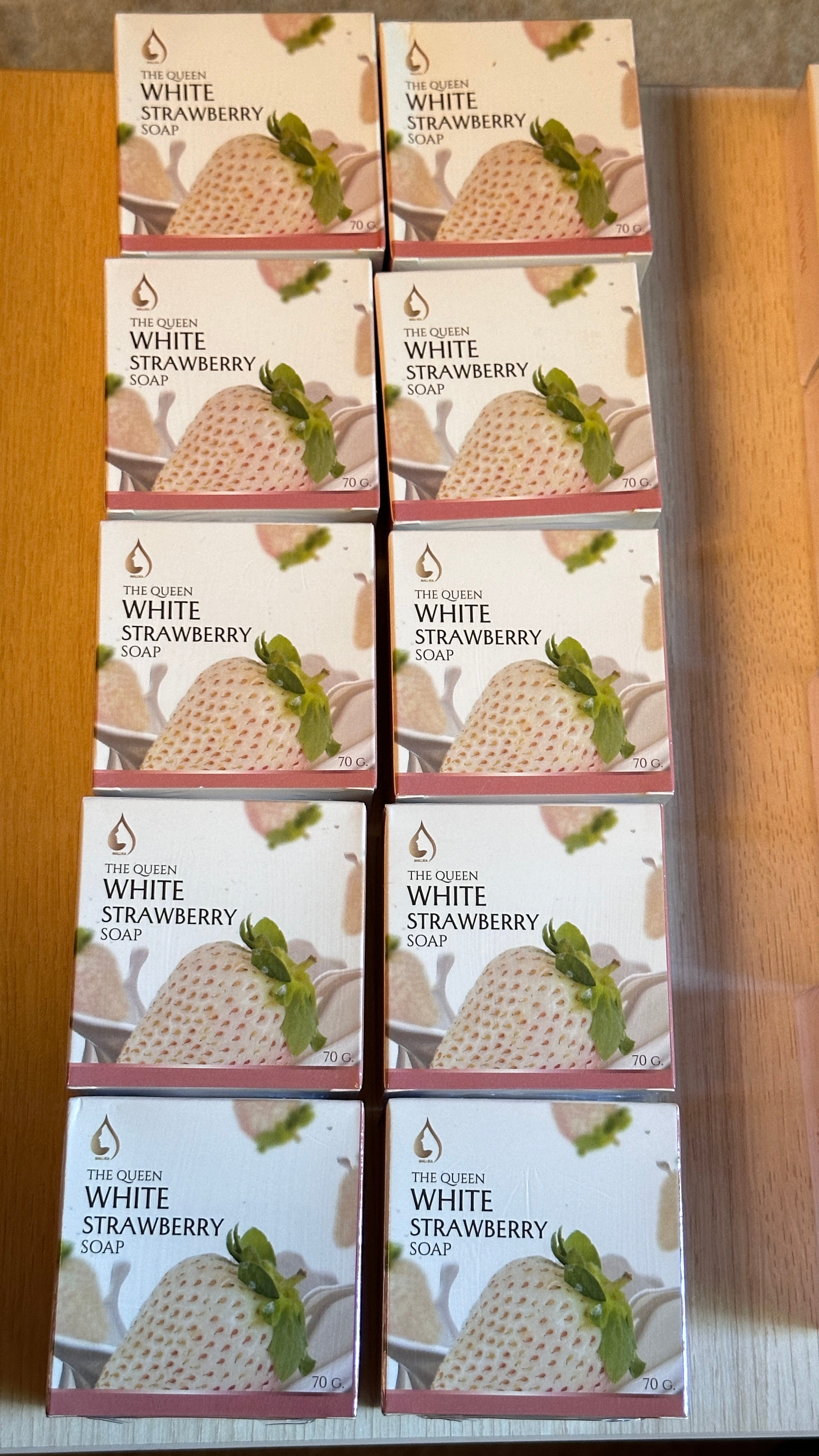 10 white strawberry soap