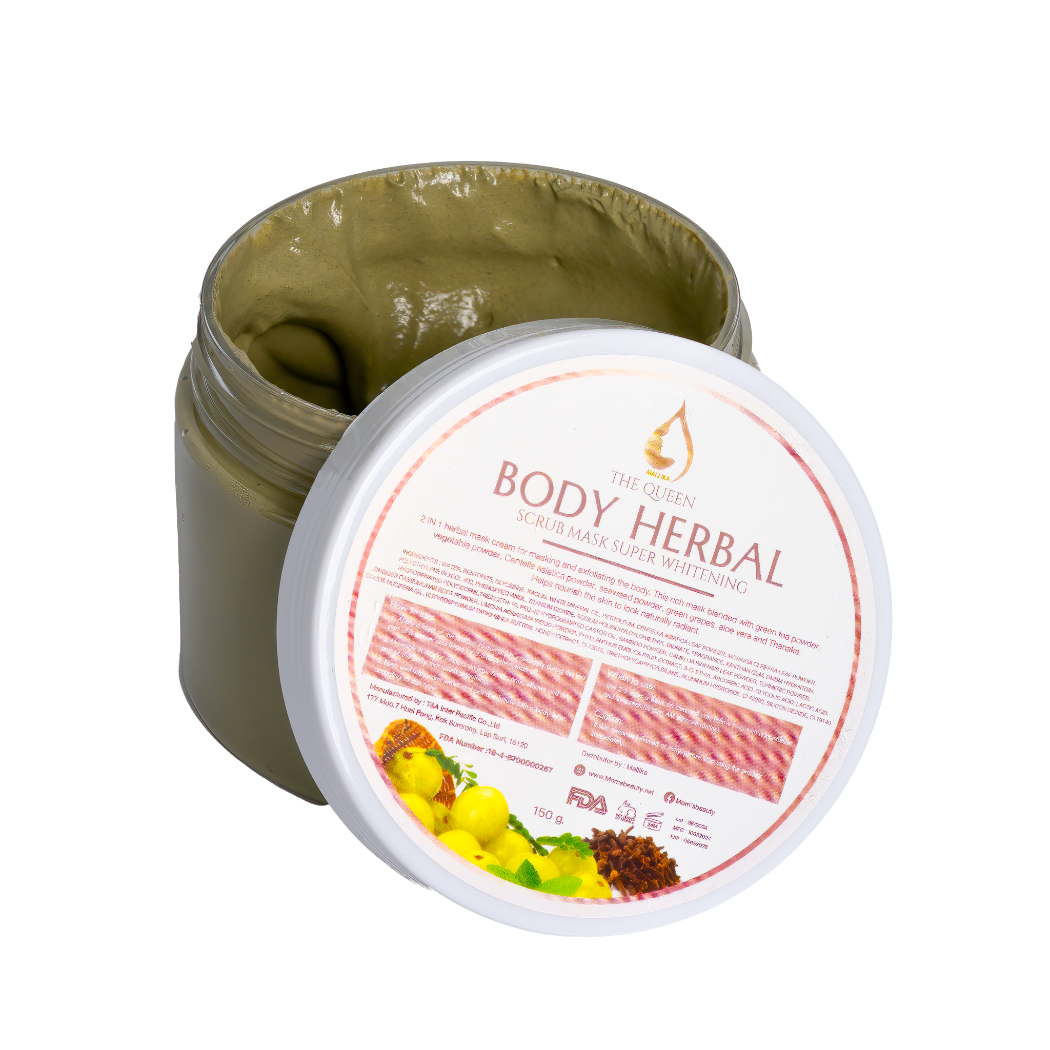 Body Herbal Scrub Mask super whitening 150g