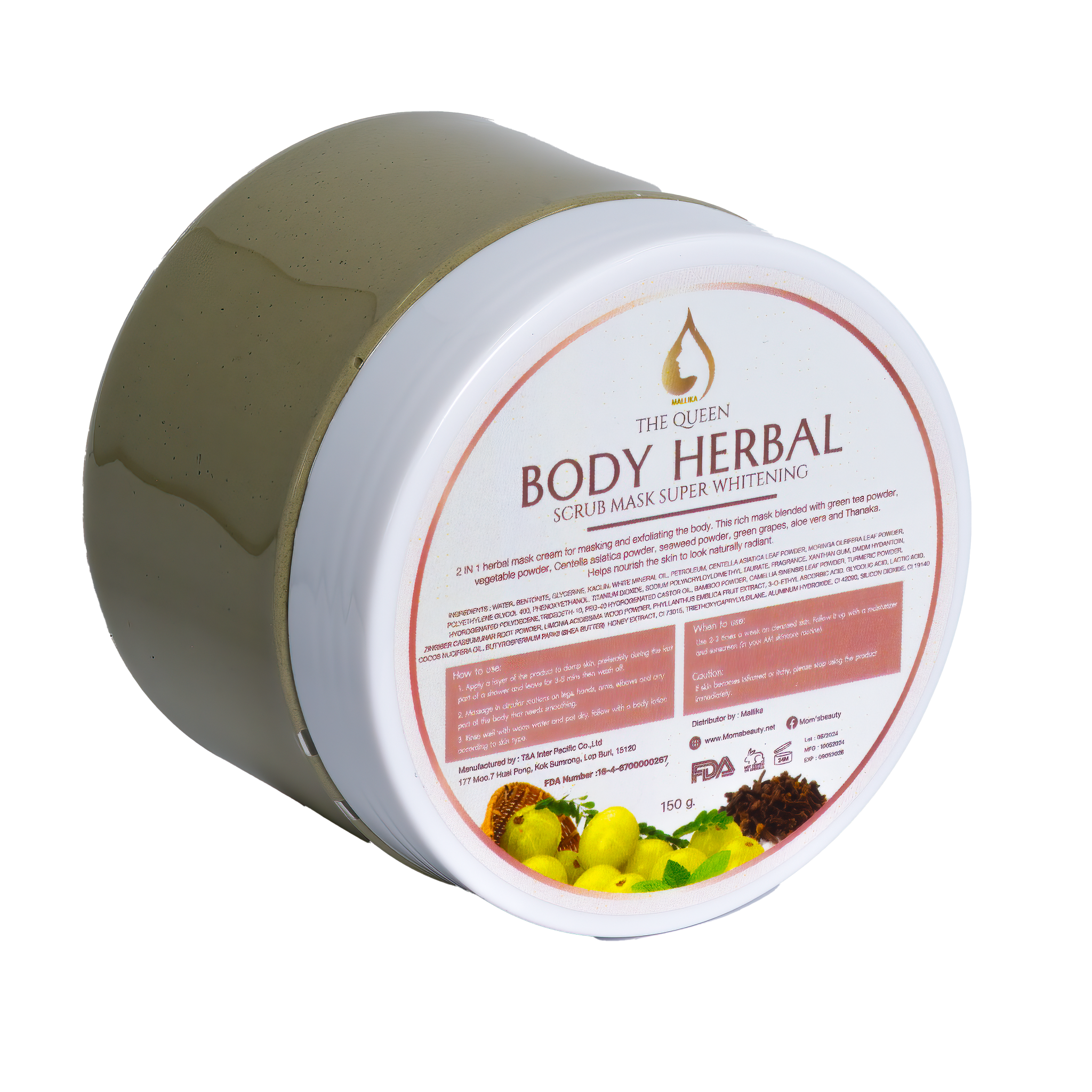 Body Herbal Scrub Mask super whitening 150g